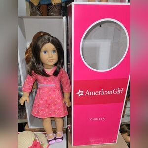 American girl doll Chrissa brown hair blue eyes